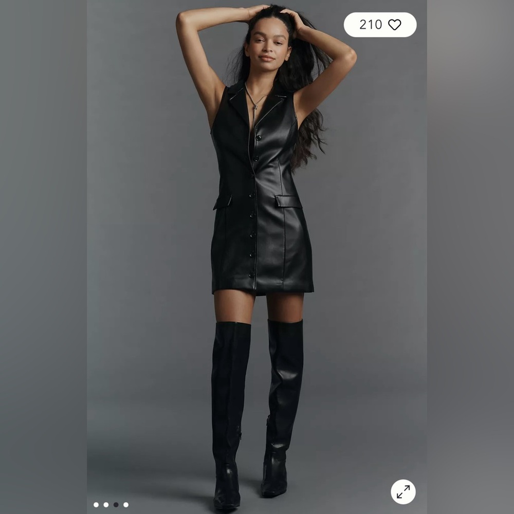 PAIGE Graciella Faux-Leather Mini Dress - Picture 5 of 14